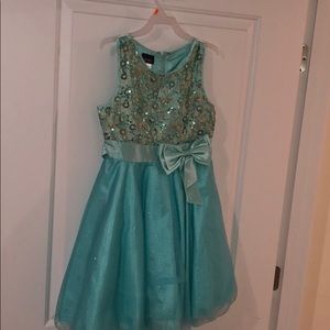Girls Teal Easter dress.